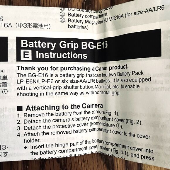 Canon BG-E16 Battery Grip for EOS 7D Mark II **2 Battery Magazines Original Box - Picture 15 of 16